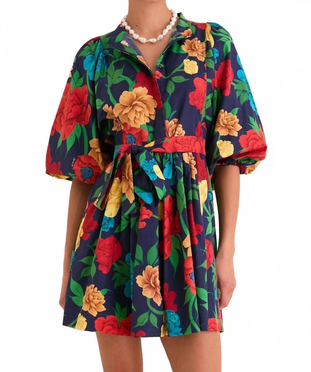 NEW LA DOUBLEJ mini portofino dress in queen peony